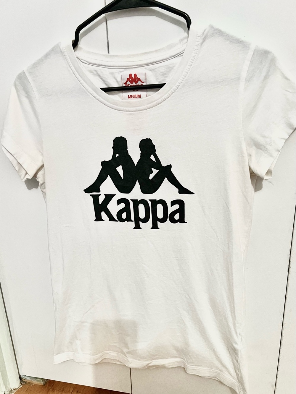 Kappa White Short Sleeve Tee with Black Logo
